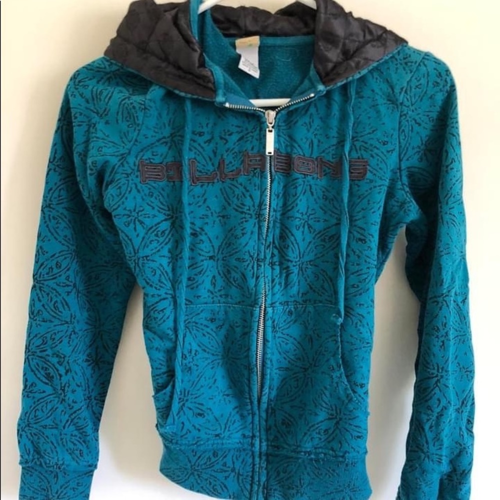 Billabong Full Zip Teal/Black Hoodie EUC Warm surf style